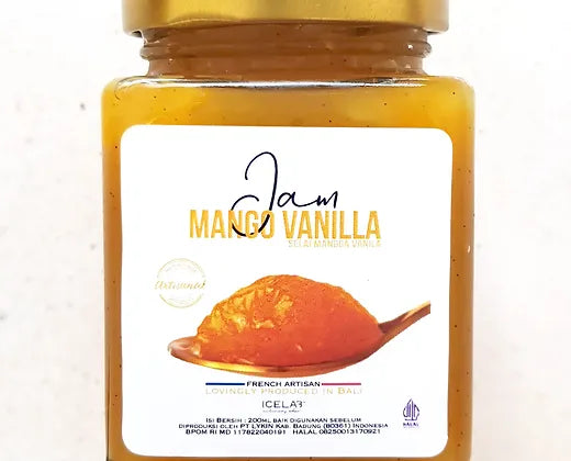 Icelab Mango Vanilla Jam - Natural Artisanal Spreadable Fruit - Preserve -