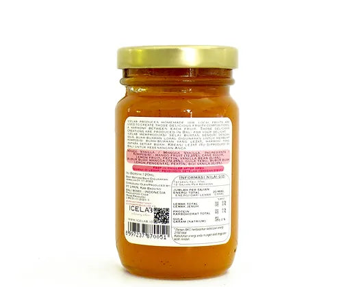 Icelab Mango Vanilla Jam - Natural Artisanal Spreadable Fruit - Preserve -