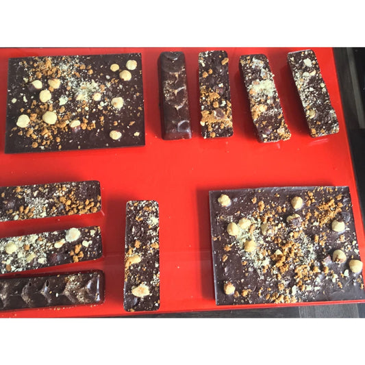 Rock Chocs  Rock Chocs Roasted Hazelnut, Coffee, Vanilla Raw Chocolate with a Biscoff Crumb - This chocolate is made weekly as soon as we make the chocolate we will send out. Rock Chocs  Artisan chocolate Artisan Vegan Chocolate Best vegan chocolate to buy Chocolate dairy free chocolate Great vegan chocolate raw chocolate Rock Chocs Chocolate Rock Chocs for sweets and chocolate vegan chocolate