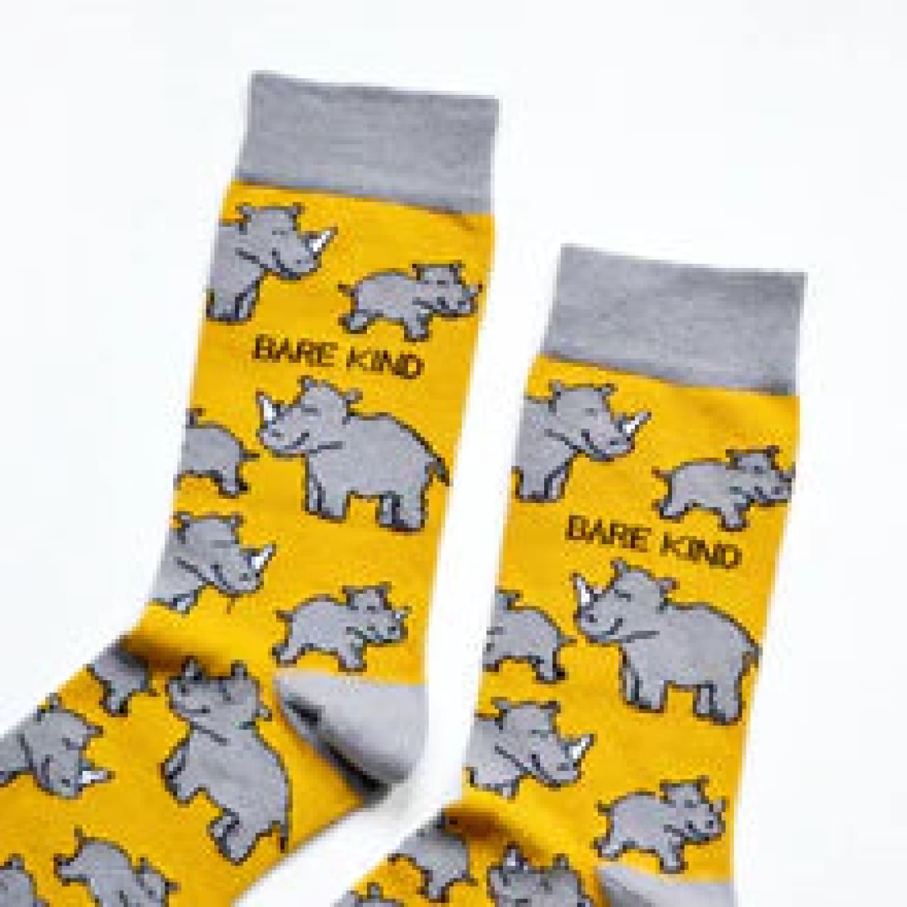 Save the Rhinos Bamboo Socks - bamboo sock Brand Bare Kind