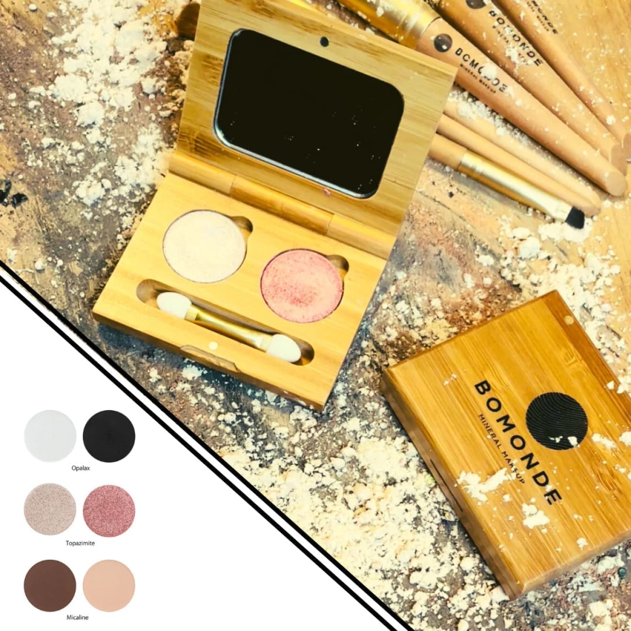 Rock Chocs  Vegan Mineral Eyeshadow duo - 100% Natural makeup Bomonde Bomonde Mineral make up Vegan Mineral Eyeshadow duo - 100% Natural makeup