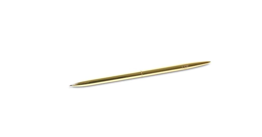 LSW Pen - Gold ballpoint pen with black ink & LSW logo